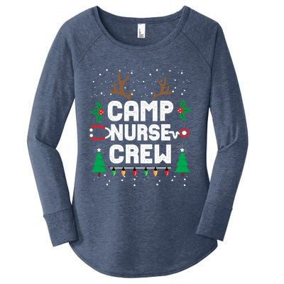 Nice Naughty Camp Nurse Funny Ugly Christmas Funny Gift Women's Perfect Tri Tunic Long Sleeve Shirt