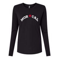 Norcal Northern California White Letter Womens Cotton Relaxed Long Sleeve T-Shirt