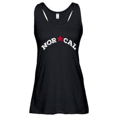 Norcal Northern California White Letter Ladies Essential Flowy Tank