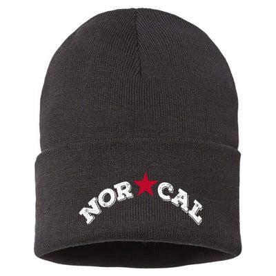 Norcal Northern California White Letter Sustainable Knit Beanie