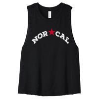 Norcal Northern California White Letter Women's Racerback Cropped Tank