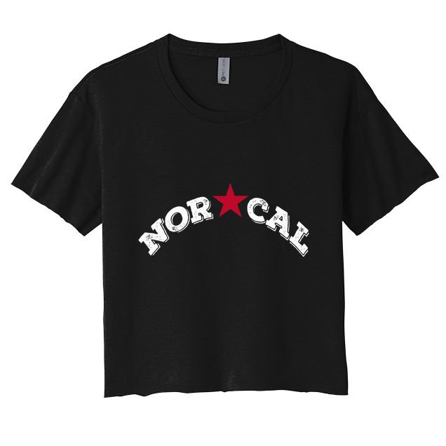 Norcal Northern California White Letter Crop Top