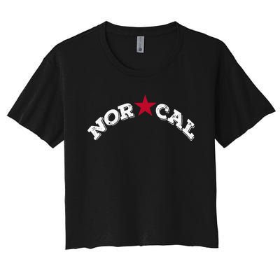 Norcal Northern California White Letter Women's Crop Top Tee