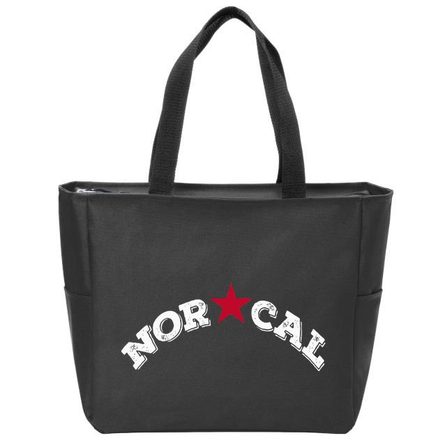 Norcal Northern California White Letter Zip Tote Bag