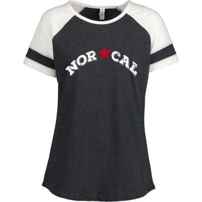 Norcal Northern California White Letter Enza Ladies Jersey Colorblock Tee