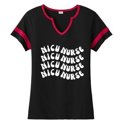 Nicu Nurse Cute Nursing Appreciation Nurse Week Groovy Gift Ladies Halftime Notch Neck Tee