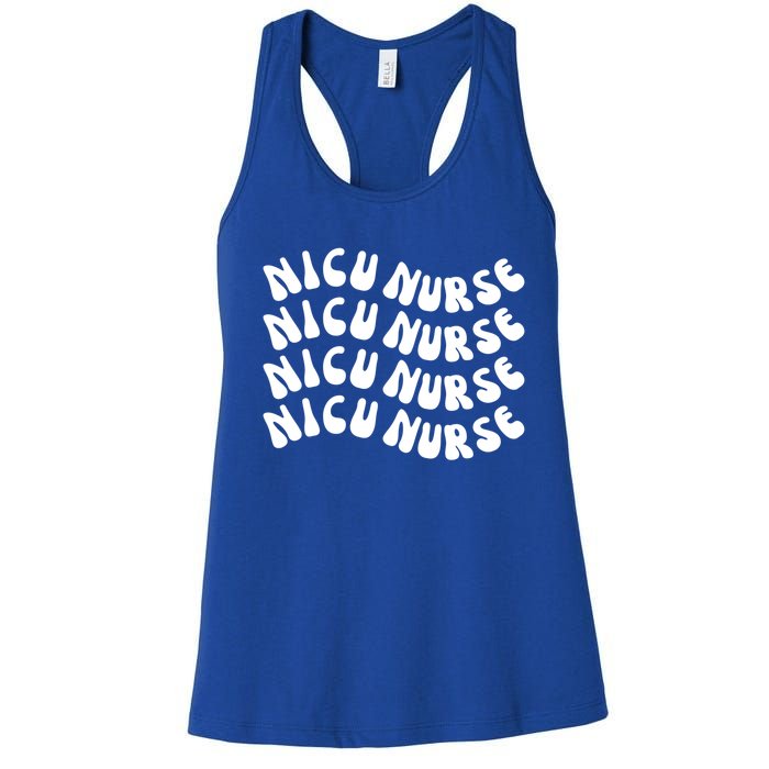 Nicu Nurse Cute Nursing Appreciation Nurse Week Groovy Gift Women's Racerback Tank