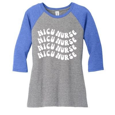 Nicu Nurse Cute Nursing Appreciation Nurse Week Groovy Gift Women's Tri-Blend 3/4-Sleeve Raglan Shirt