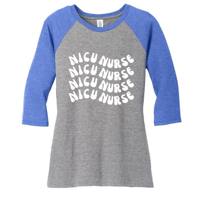 Nicu Nurse Cute Nursing Appreciation Nurse Week Groovy Gift Women's Tri-Blend 3/4-Sleeve Raglan Shirt