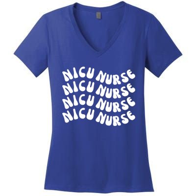 Nicu Nurse Cute Nursing Appreciation Nurse Week Groovy Gift Women's V-Neck T-Shirt