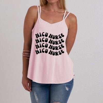 Nicu Nurse Cute Nursing Appreciation Nurse Week Groovy Gift Women's Strappy Tank