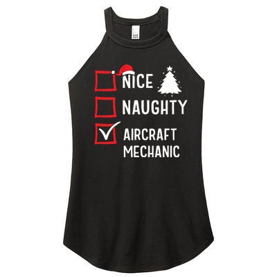 Nice Naughty Christmas Aircraft Mechanic Holiday Costume Women’s Perfect Tri Rocker Tank