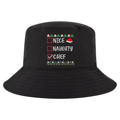 Nice Naughty Chef Funny Ugly Christmas List Family Xmas Gift Cool Comfort Performance Bucket Hat