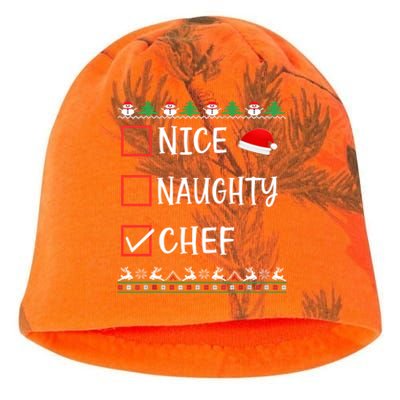 Nice Naughty Chef Funny Ugly Christmas List Family Xmas Gift Kati - Camo Knit Beanie