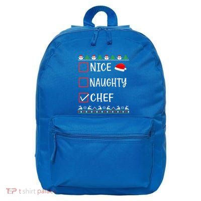 Nice Naughty Chef Funny Ugly Christmas List Family Xmas Gift 16 in Basic Backpack