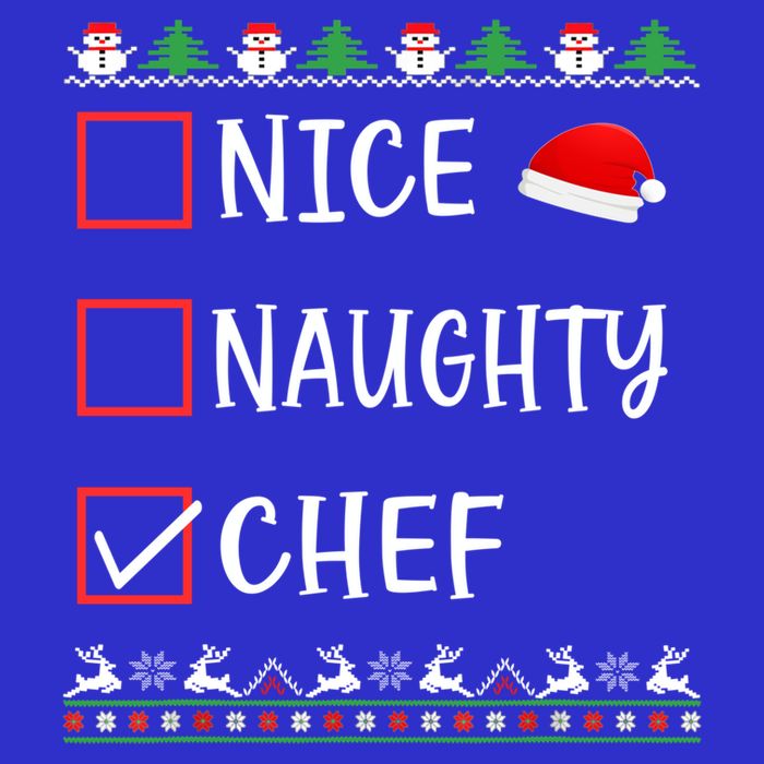 Nice Naughty Chef Funny Ugly Christmas List Family Xmas Gift 16 in Basic Backpack