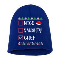 Nice Naughty Chef Funny Ugly Christmas List Family Xmas Gift Short Acrylic Beanie