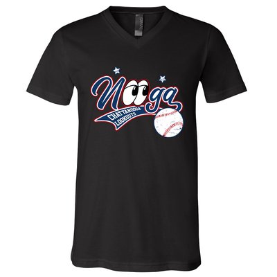 Nooga Nooga Chattanooga Lookouts State Funny Baseball V-Neck T-Shirt