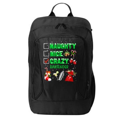 Naughty Nice Crazy Bartender Christmas Xmas Gift City Backpack