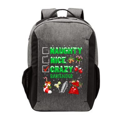 Naughty Nice Crazy Bartender Christmas Xmas Gift Vector Backpack