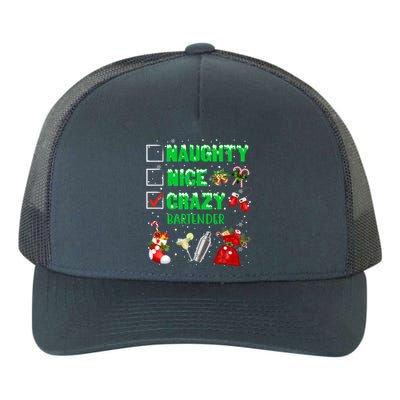 Naughty Nice Crazy Bartender Christmas Xmas Gift Yupoong Adult 5-Panel Trucker Hat