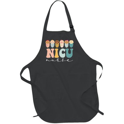 Nicu Nurse Cute Groovy Nursing Appreciation Day Full-Length Apron With Pockets