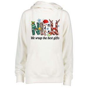 Nicu Nurse Christmas We Wrap The Best Gifts Womens Funnel Neck Pullover Hood