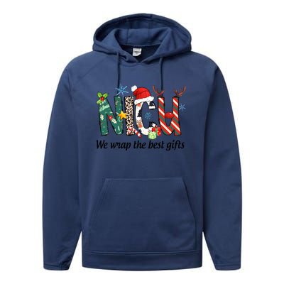 Nicu Nurse Christmas We Wrap The Best Gifts Performance Fleece Hoodie