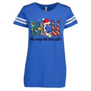 Nicu Nurse Christmas We Wrap The Best Gifts Enza Ladies Jersey Football T-Shirt