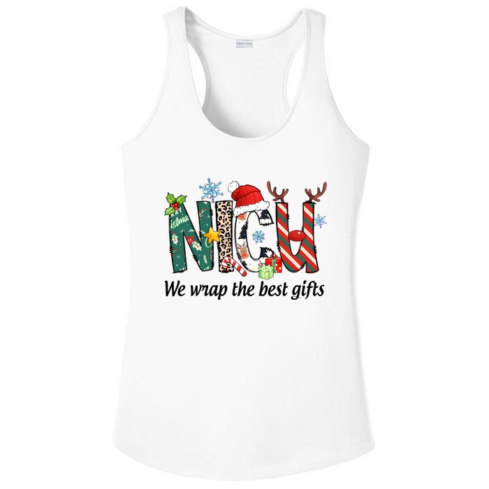 Nicu Nurse Christmas We Wrap The Best Gifts Ladies PosiCharge Competitor Racerback Tank