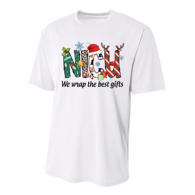 Nicu Nurse Christmas We Wrap The Best Gifts Performance Sprint T-Shirt