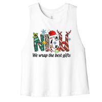 Nicu Nurse Christmas We Wrap The Best Gifts Women's Racerback Cropped Tank