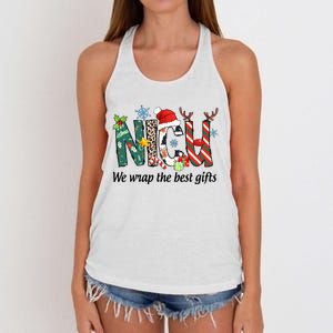 Nicu Nurse Christmas We Wrap The Best Gifts Women's Knotted Racerback Tank