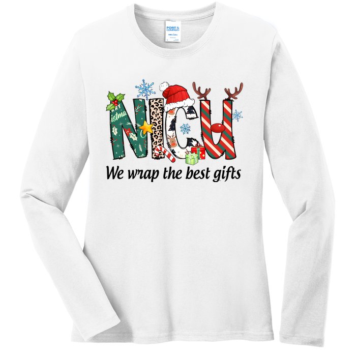 Nicu Nurse Christmas We Wrap The Best Gifts Ladies Long Sleeve Shirt