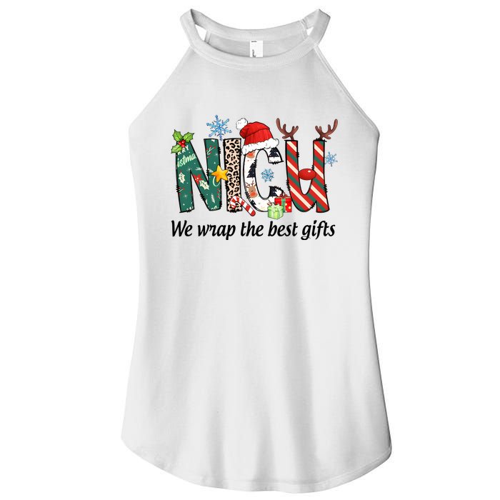 Nicu Nurse Christmas We Wrap The Best Gifts Women's Perfect Tri Rocker Tank