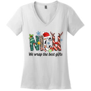 Nicu Nurse Christmas We Wrap The Best Gifts Women's V-Neck T-Shirt