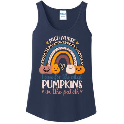 NICU Nurse Cutest Pumpkins In The Patch Rainbow Halloween RN Ladies Essential Tank