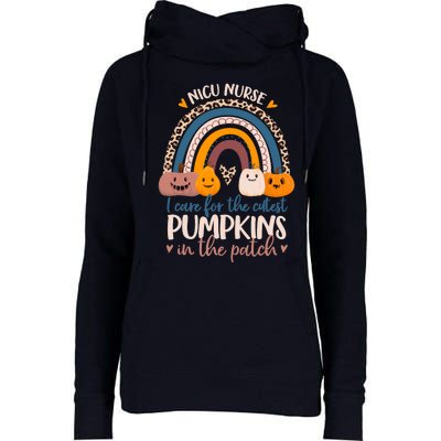 NICU Nurse Cutest Pumpkins In The Patch Rainbow Halloween RN Womens Funnel Neck Pullover Hood