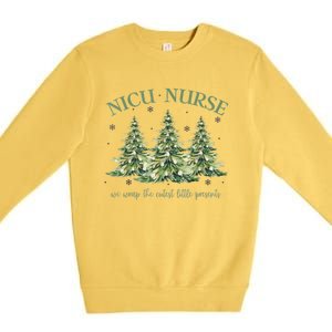 Nicu Nurse Christmas We Wrap The Cutest Little Presents Xmas Gift Premium Crewneck Sweatshirt