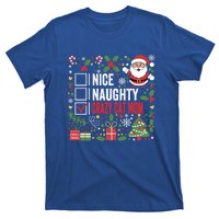 Nice Naughty Crazy Cat Mom Funny Christmas Santa Claus Gift T-Shirt