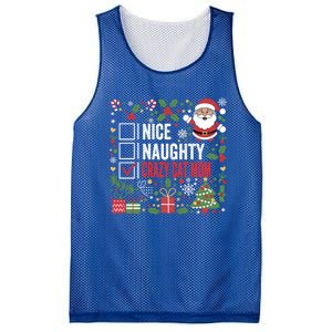 Nice Naughty Crazy Cat Mom Funny Christmas Santa Claus Gift Mesh Reversible Basketball Jersey Tank