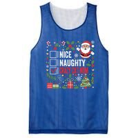 Nice Naughty Crazy Cat Mom Funny Christmas Santa Claus Gift Mesh Reversible Basketball Jersey Tank