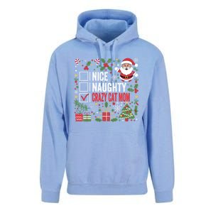 Nice Naughty Crazy Cat Mom Funny Christmas Santa Claus Gift Unisex Surf Hoodie