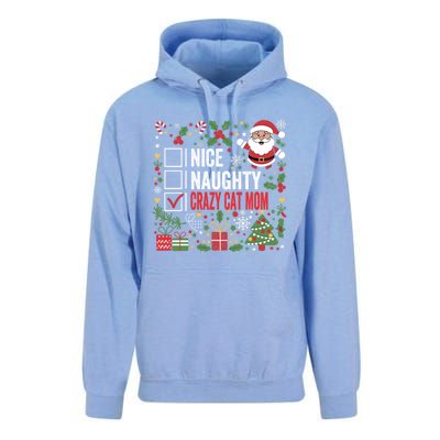 Nice Naughty Crazy Cat Mom Funny Christmas Santa Claus Gift Unisex Surf Hoodie