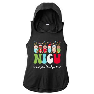 Nicu Nurse Christmas Nicu Nursing Xmas Party Gift Ladies PosiCharge Tri-Blend Wicking Draft Hoodie Tank