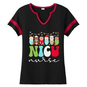 Nicu Nurse Christmas Nicu Nursing Xmas Party Gift Ladies Halftime Notch Neck Tee