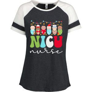 Nicu Nurse Christmas Nicu Nursing Xmas Party Gift Enza Ladies Jersey Colorblock Tee