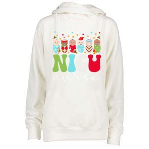 Nicu Nurse Christmas Nicu Nursing Xmas Party Gift Womens Funnel Neck Pullover Hood