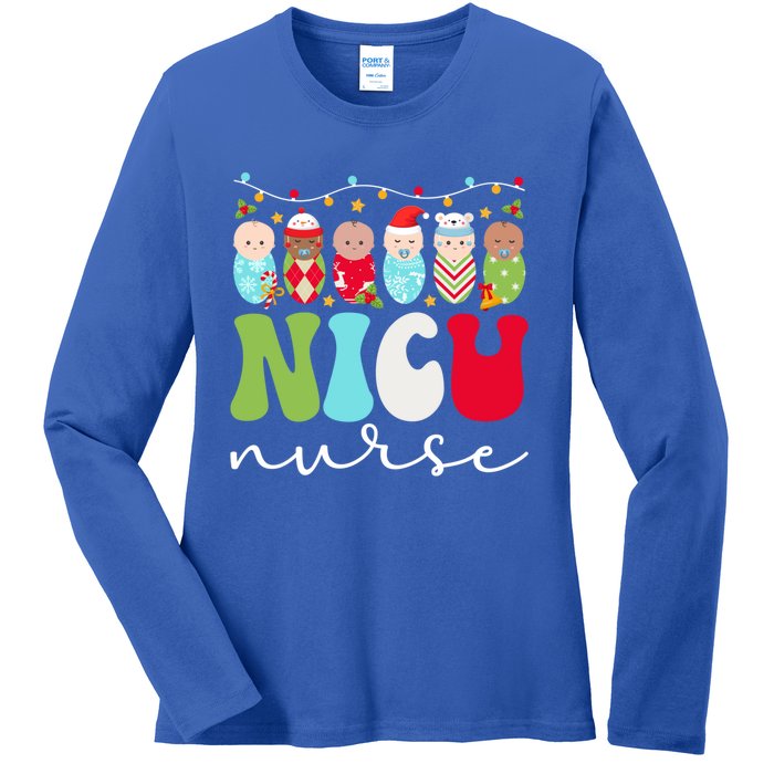 Nicu Nurse Christmas Nicu Nursing Xmas Party Gift Ladies Long Sleeve Shirt