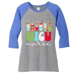 Nicu Nurse Christmas Nicu Nursing Xmas Party Gift Women's Tri-Blend 3/4-Sleeve Raglan Shirt